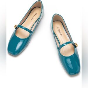 C. Paravano Teal Flats for Women 9.5